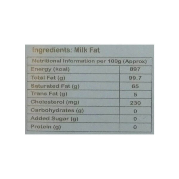 ANANDA-PURE-DESI-GHEE-NUTRITIONAL-FACTS