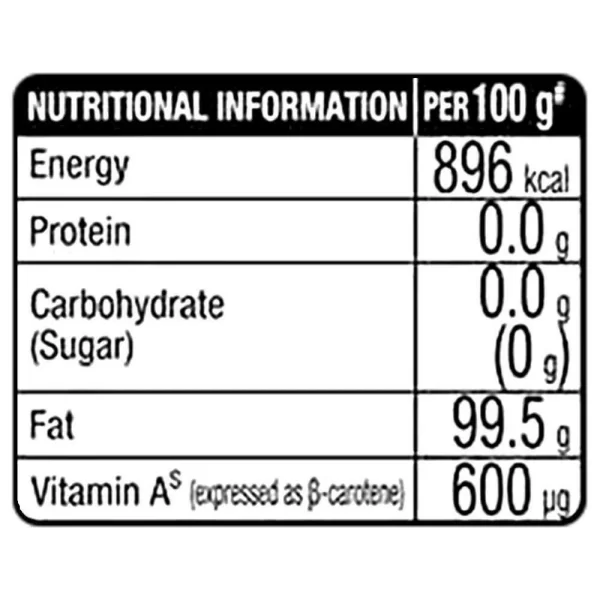 MOTHER-DAIRY-COW-GHEE-NUTRITIONAL-FACTS