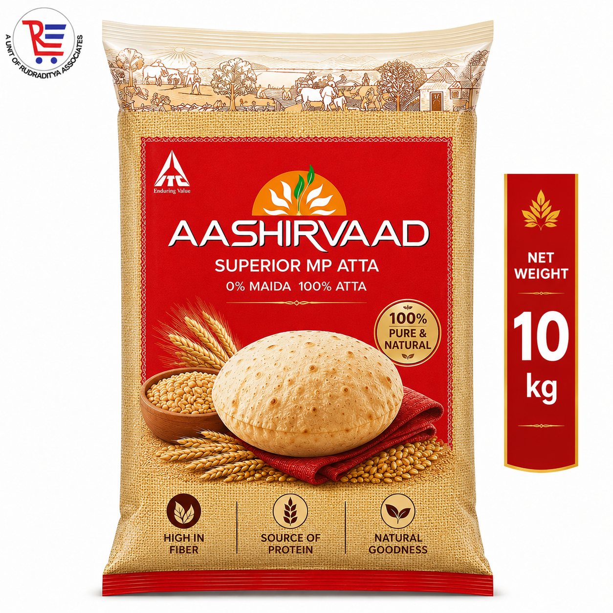 AASHIRVAAD ATTA 10KG FRONT