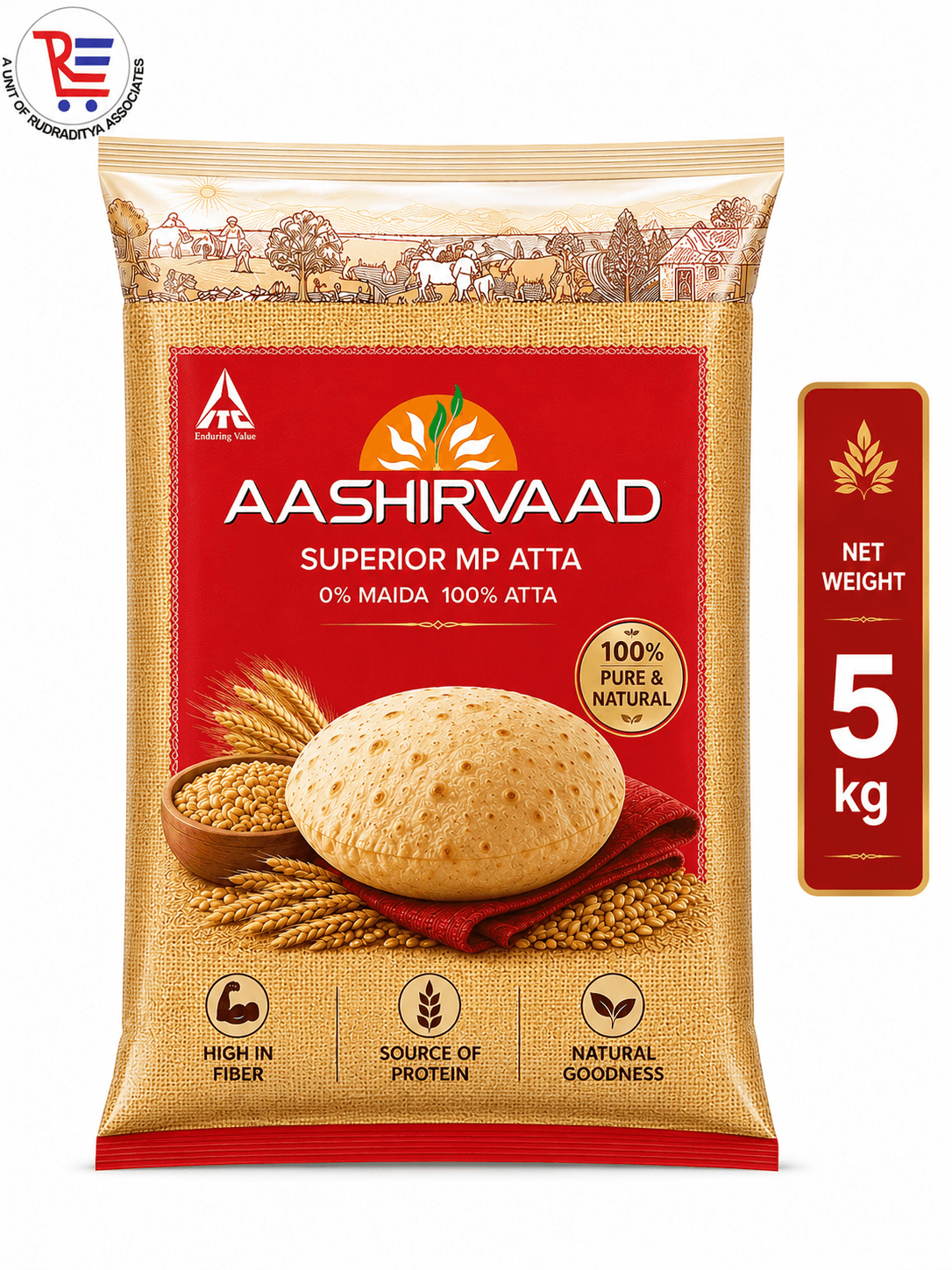 AASHIRVAAD ATTA 5KG FRONT