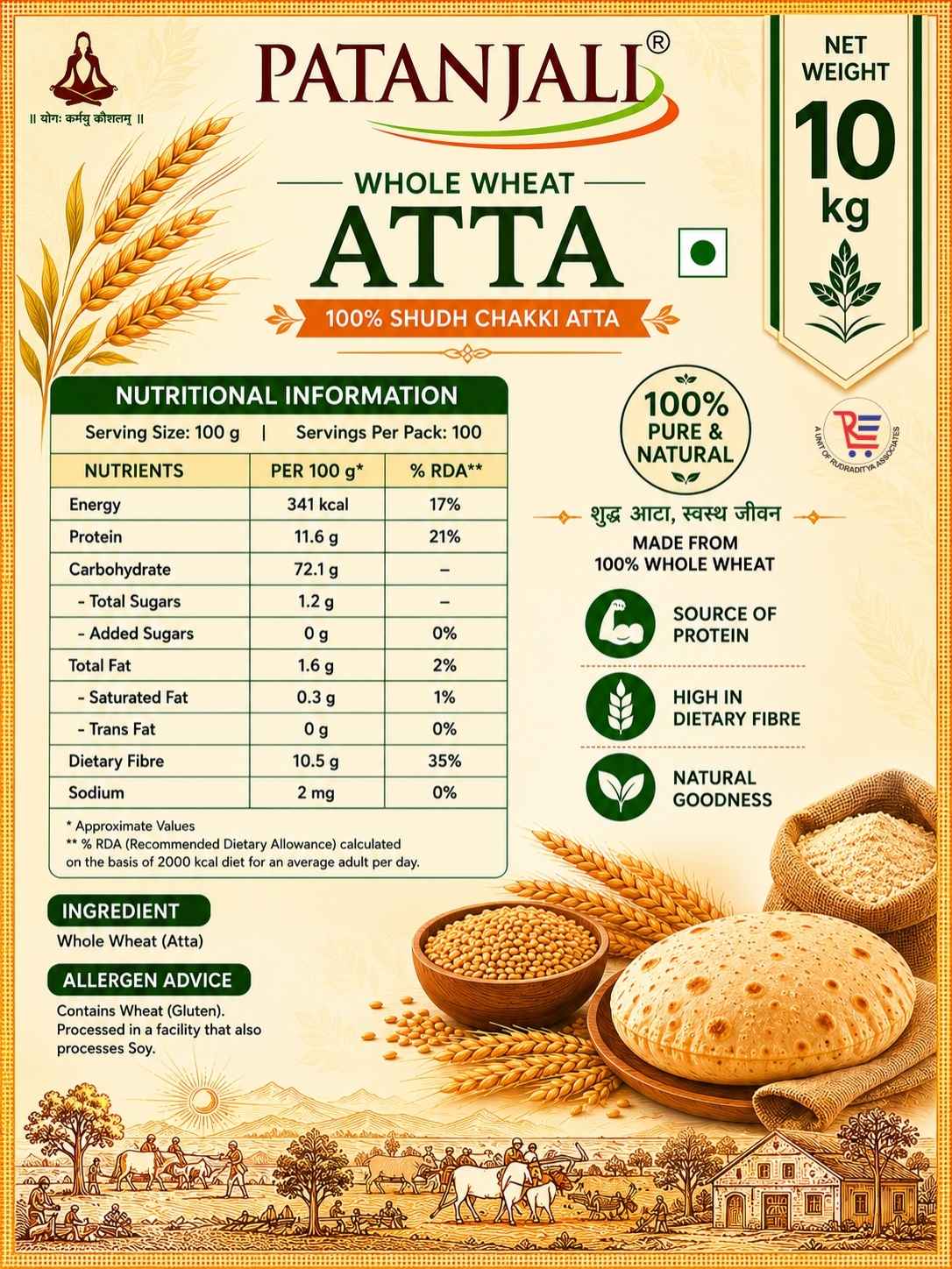 PATANJALI-ATTA-10KG-NUTRITIONAL-FACTS