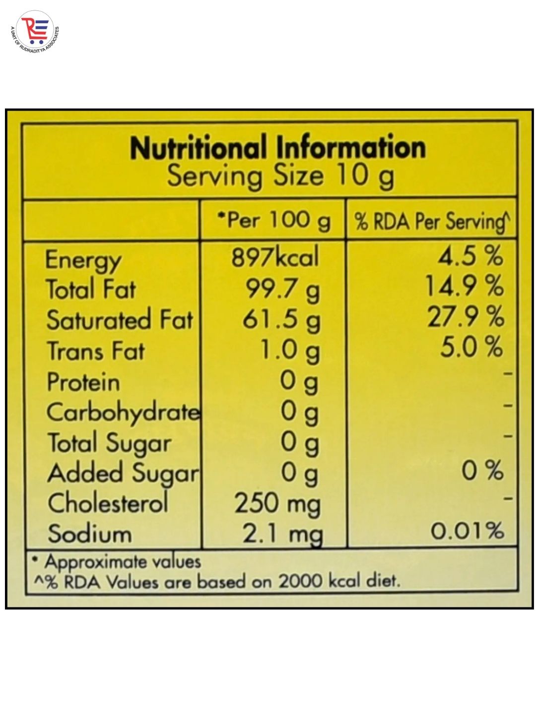 MADHUSUDHAN-GHEE-NUTRITIONAL-FACTS